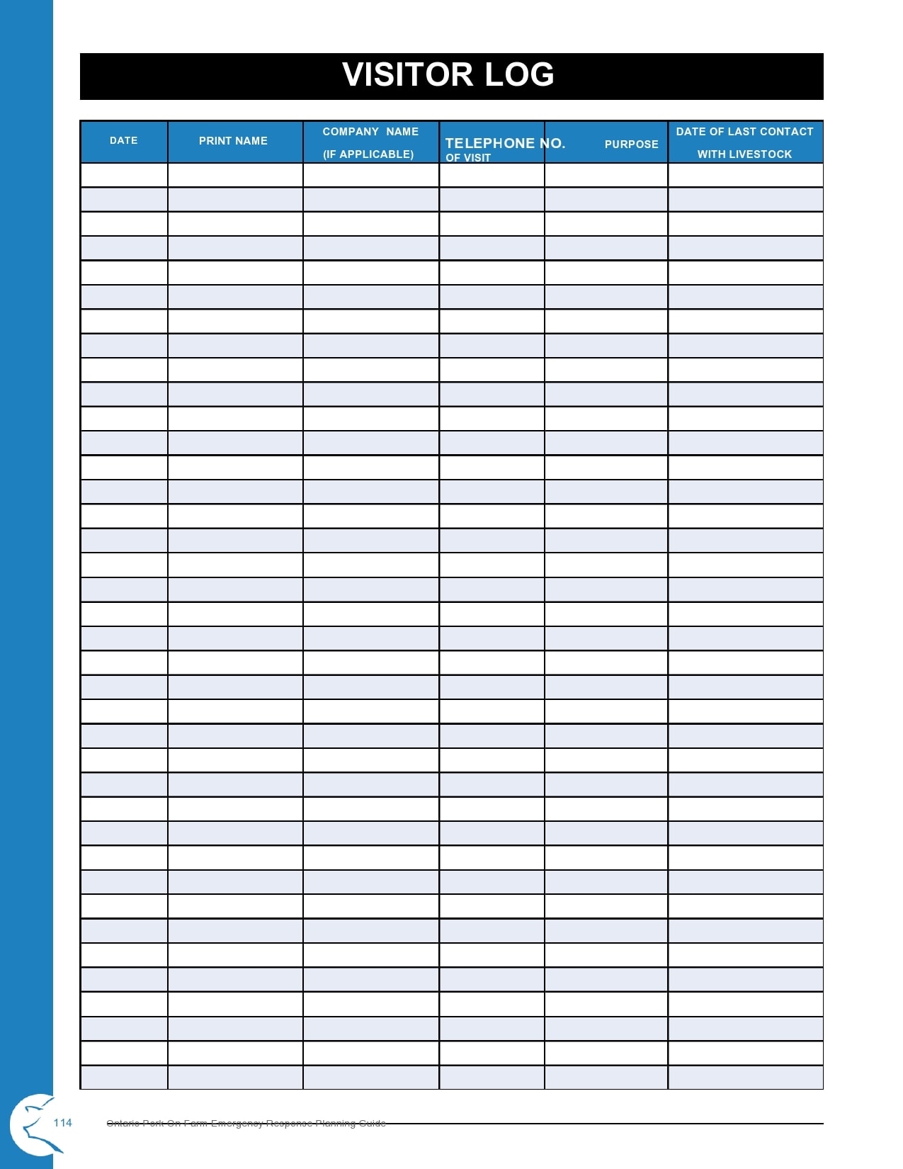 40 Printable Visitor Log Templates Excel Word 