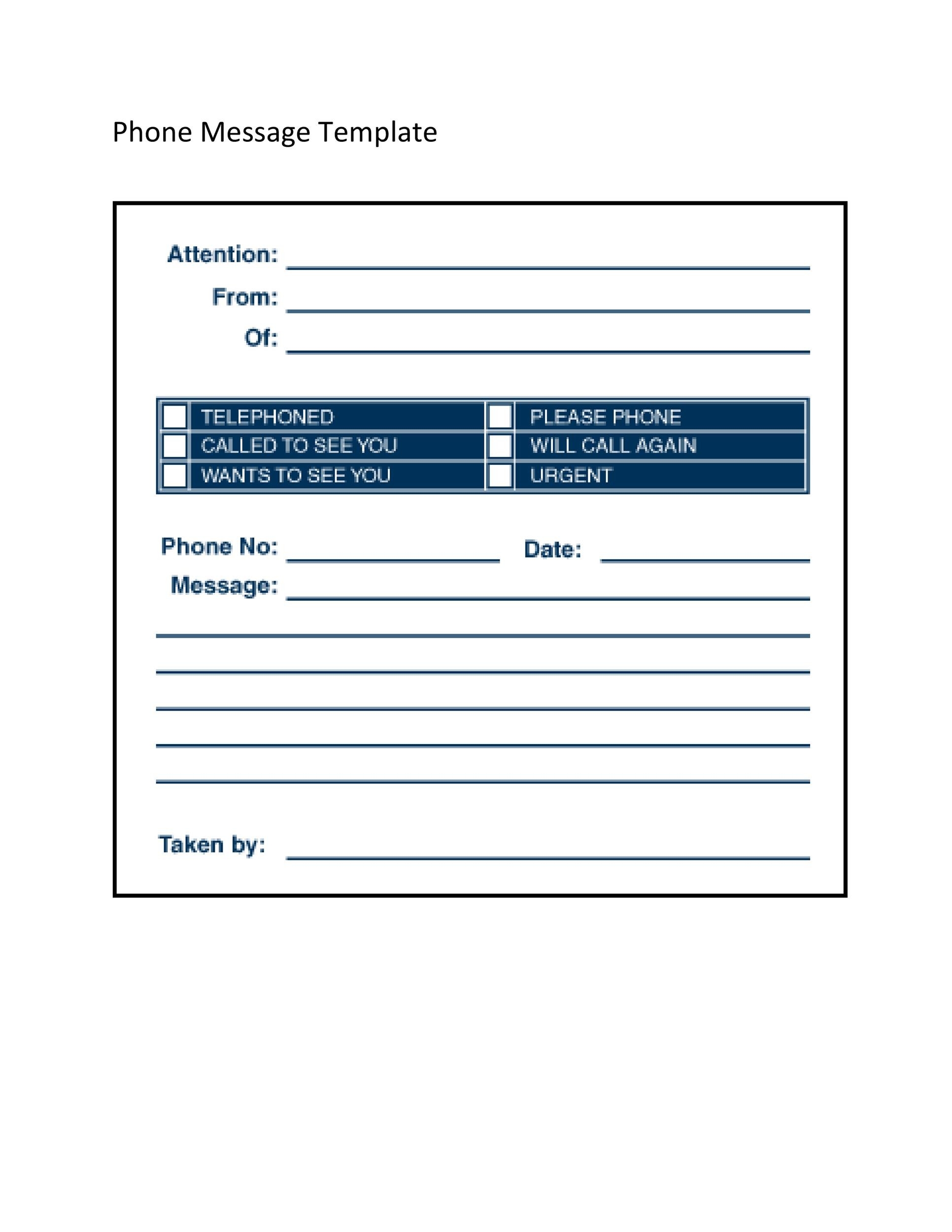 Printable Chart For Phone Messages Printable Chart For Phone Messages