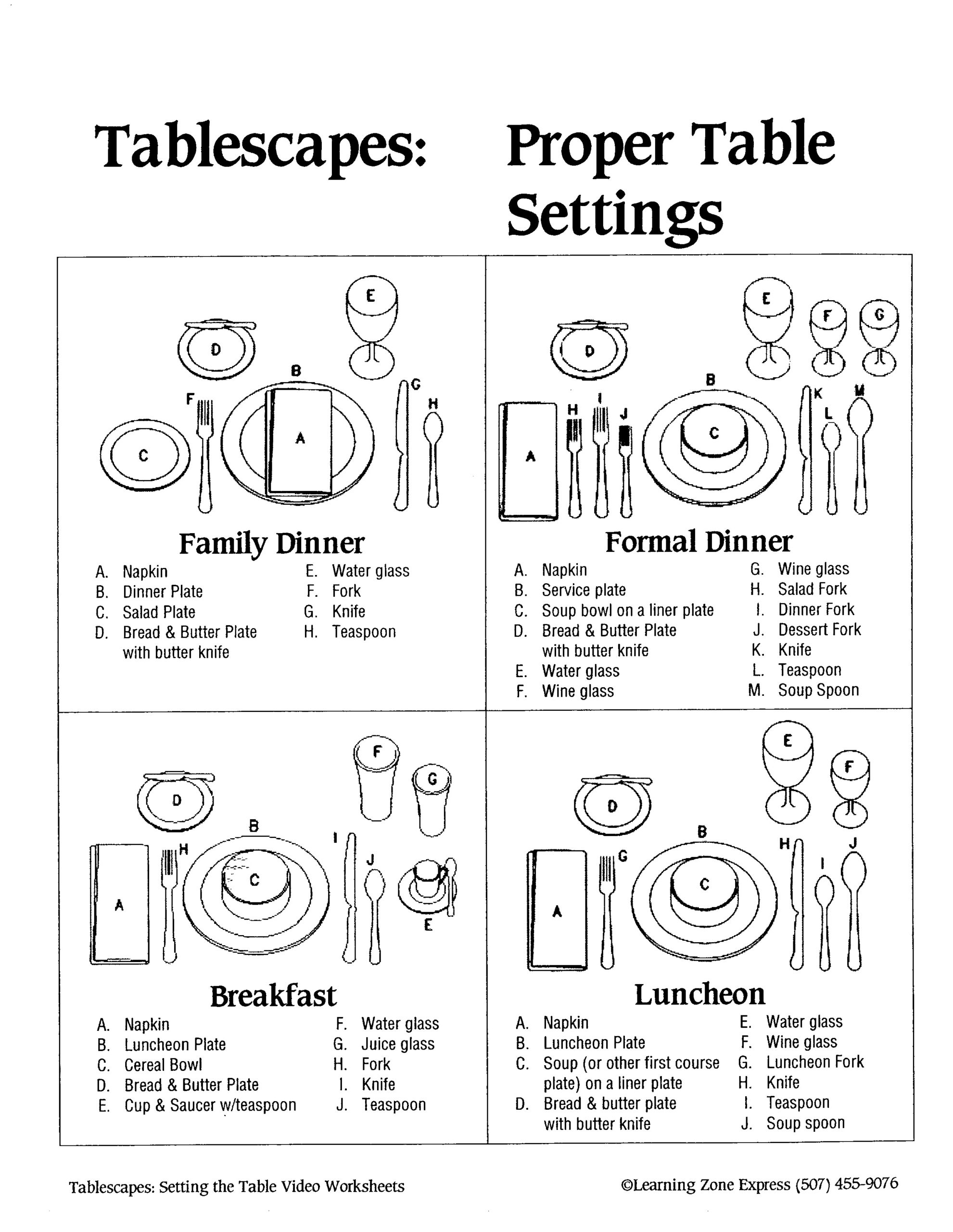 41 Printable Place Setting Templates 100 Free TemplateLab