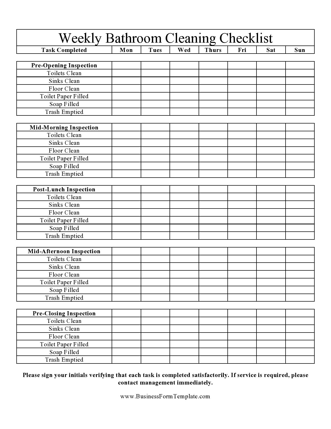 42 Printable Bathroom Cleaning Checklists Word PDF Excel 42 Printable Bathroom Cleaning Checklists Word PDF Excel