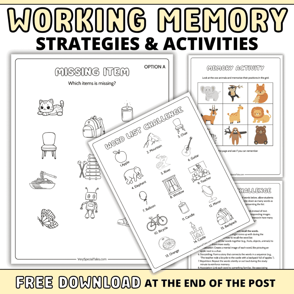 42 Working Memory Strategies Activities For Kids Very Special Tales