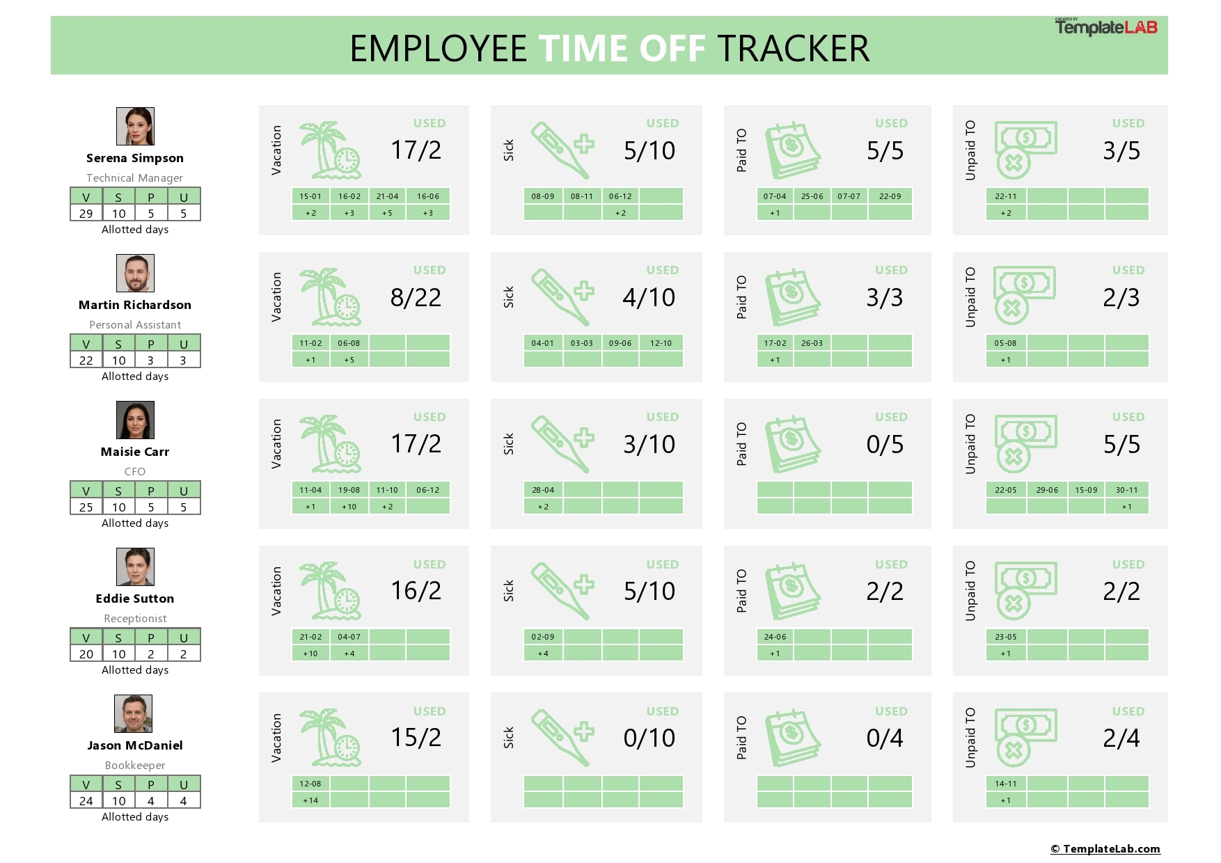 47 Employee Vacation Trackers Excel Word TemplateLab