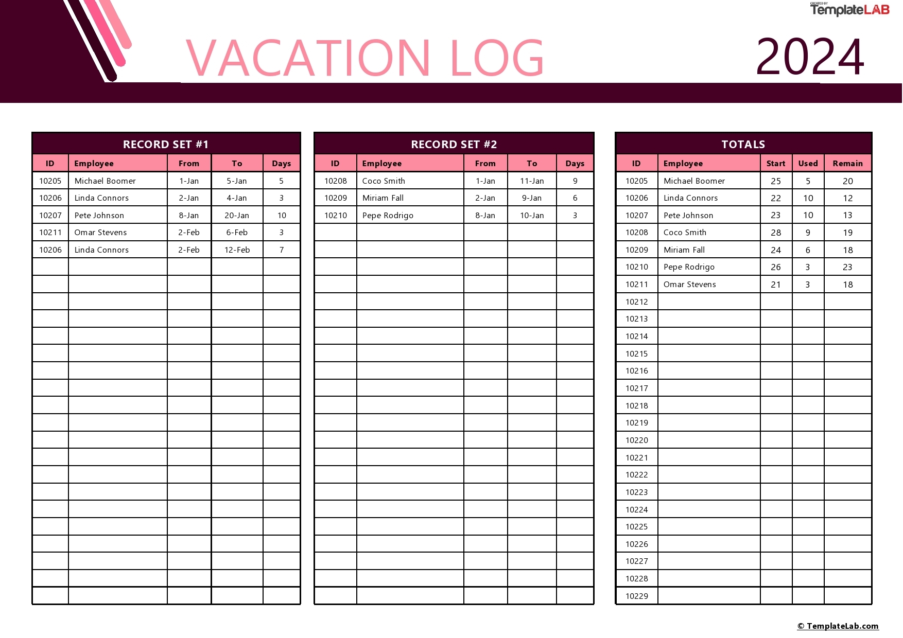 47 Employee Vacation Trackers Excel Word TemplateLab