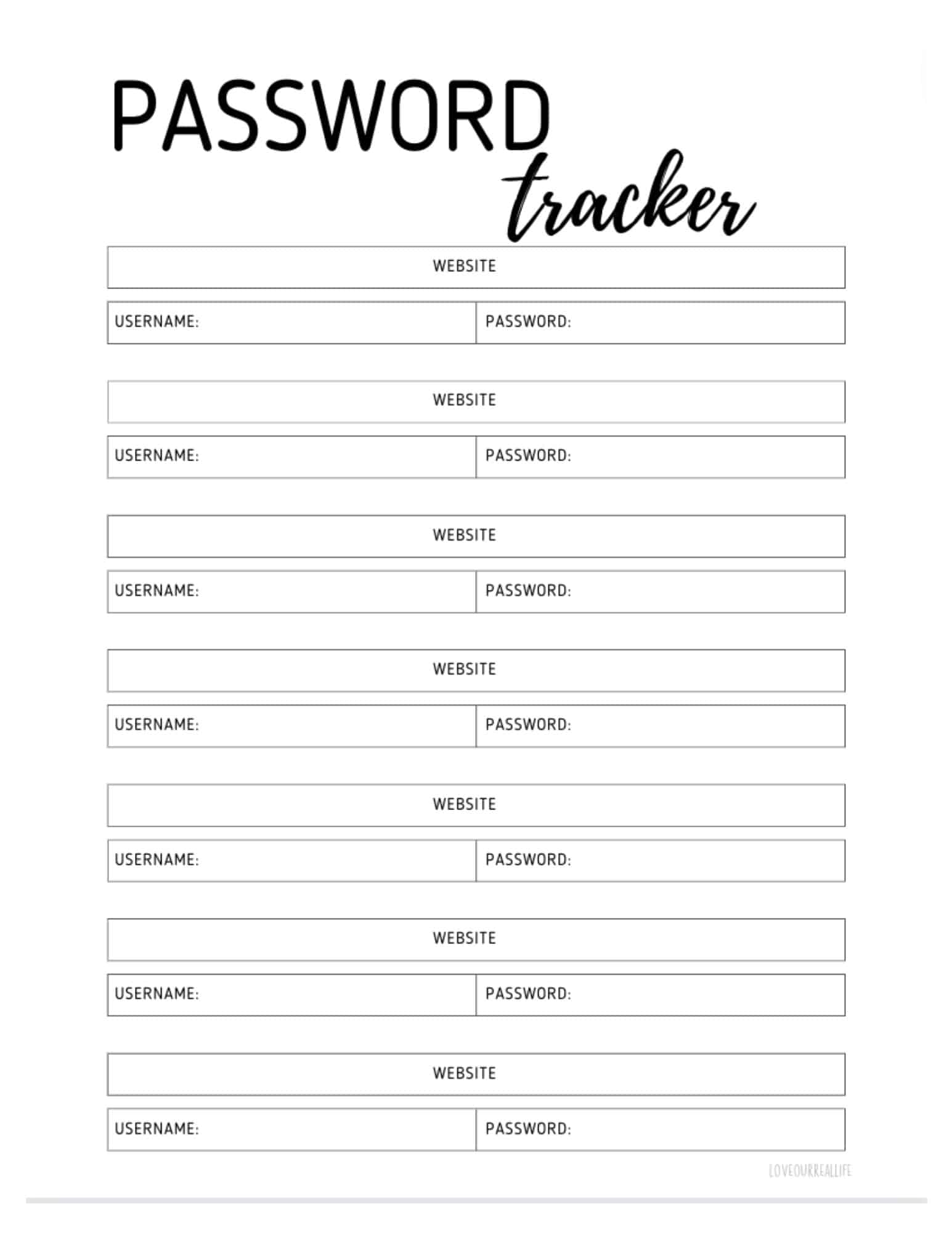 5 FREE Password Tracker Log Printable Templates To Download Love Our Real Life