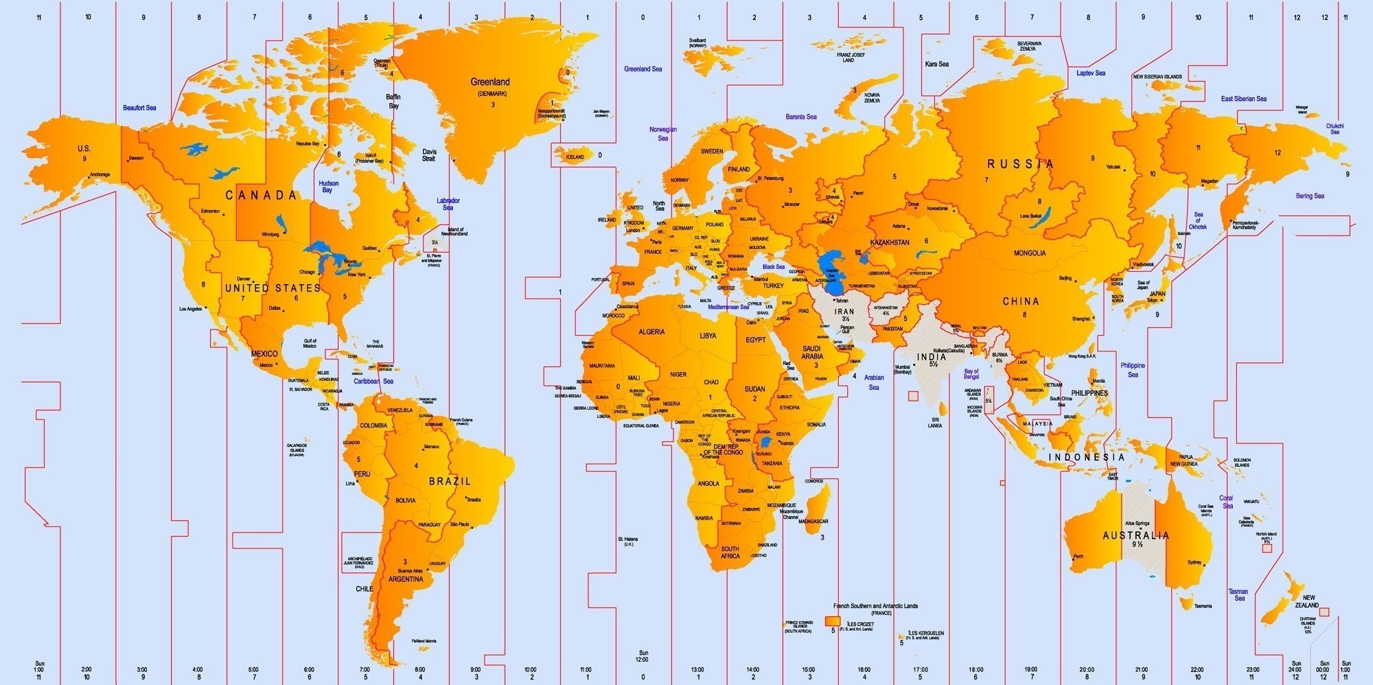 5 Free Printable World Time Zone Map With Countries PDF Download 5 Free Printable World Time Zone Map With Countries PDF Download