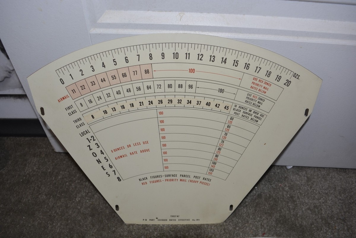5 Vintage Metal Postage Rate Charts For Pitney Bowes Postal Scales 1960s 70s EBay