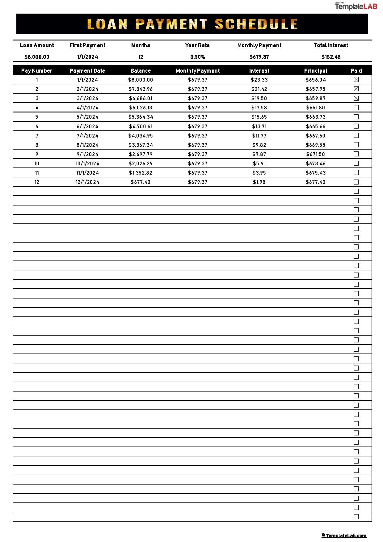 52 Free Payment Schedule Templates Excel Word TemplateLab