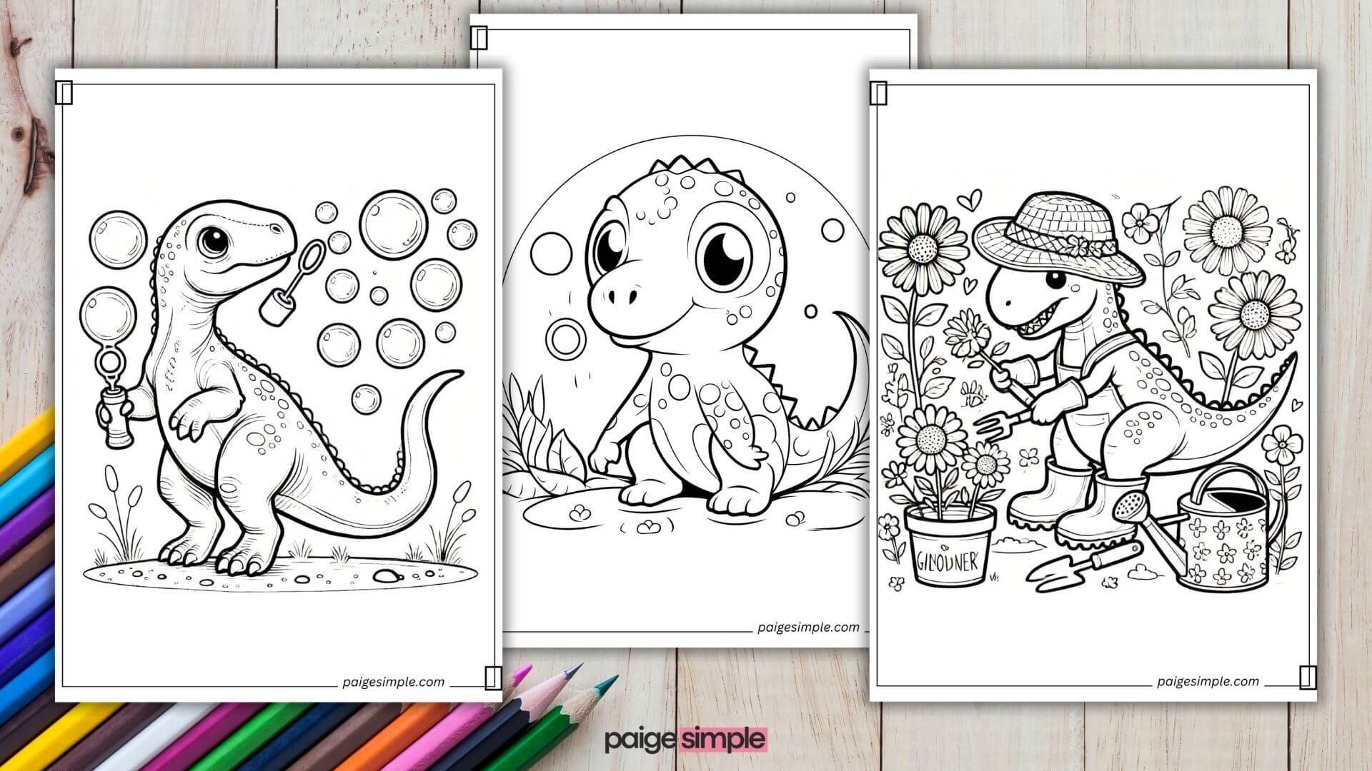 54 Dinosaur Coloring Pages Free Printables PDF Paige Simple