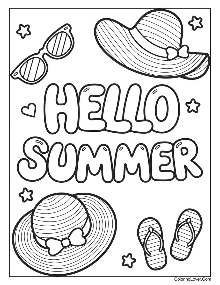 Summer Coloring Sheets Free Printable Summer Coloring Sheets Free Printable