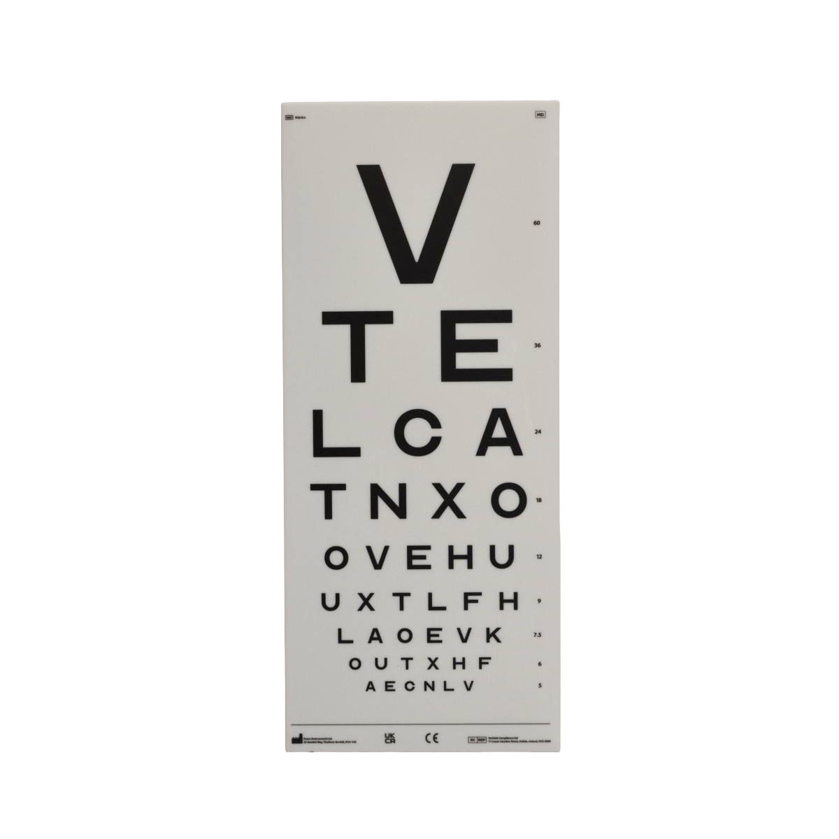 6M Snellen Vision Chart Vision Screeners Eye Charts P A Medical Ltd