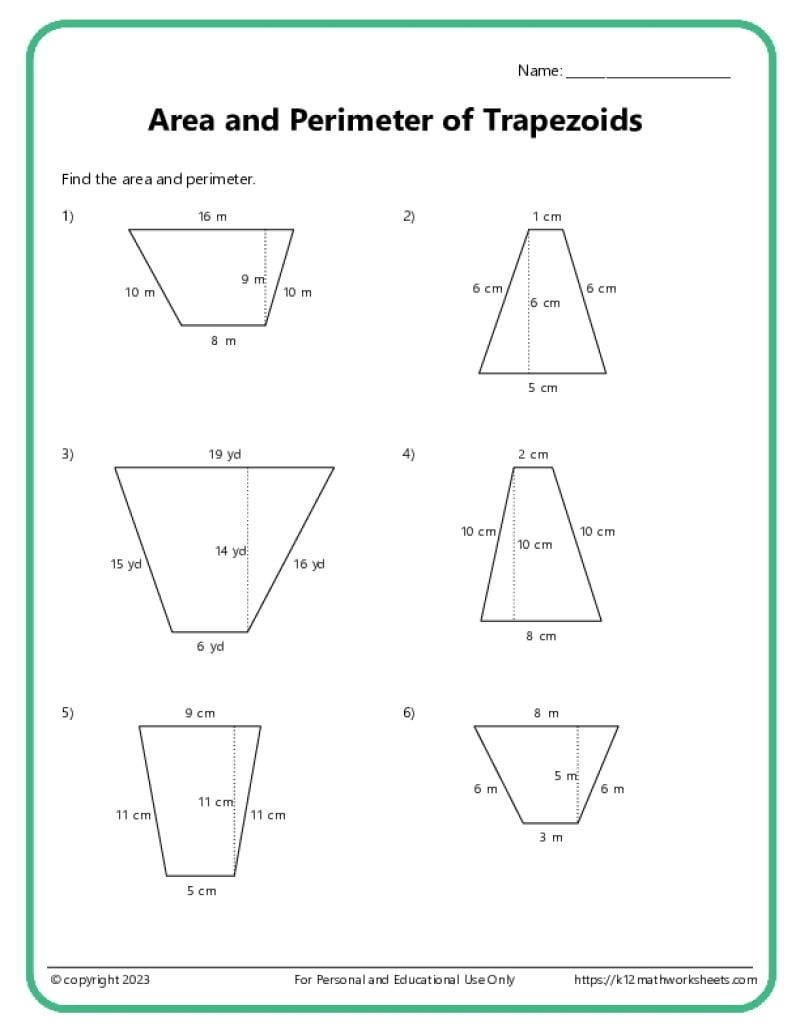 Geometry Printable Worksheets Free