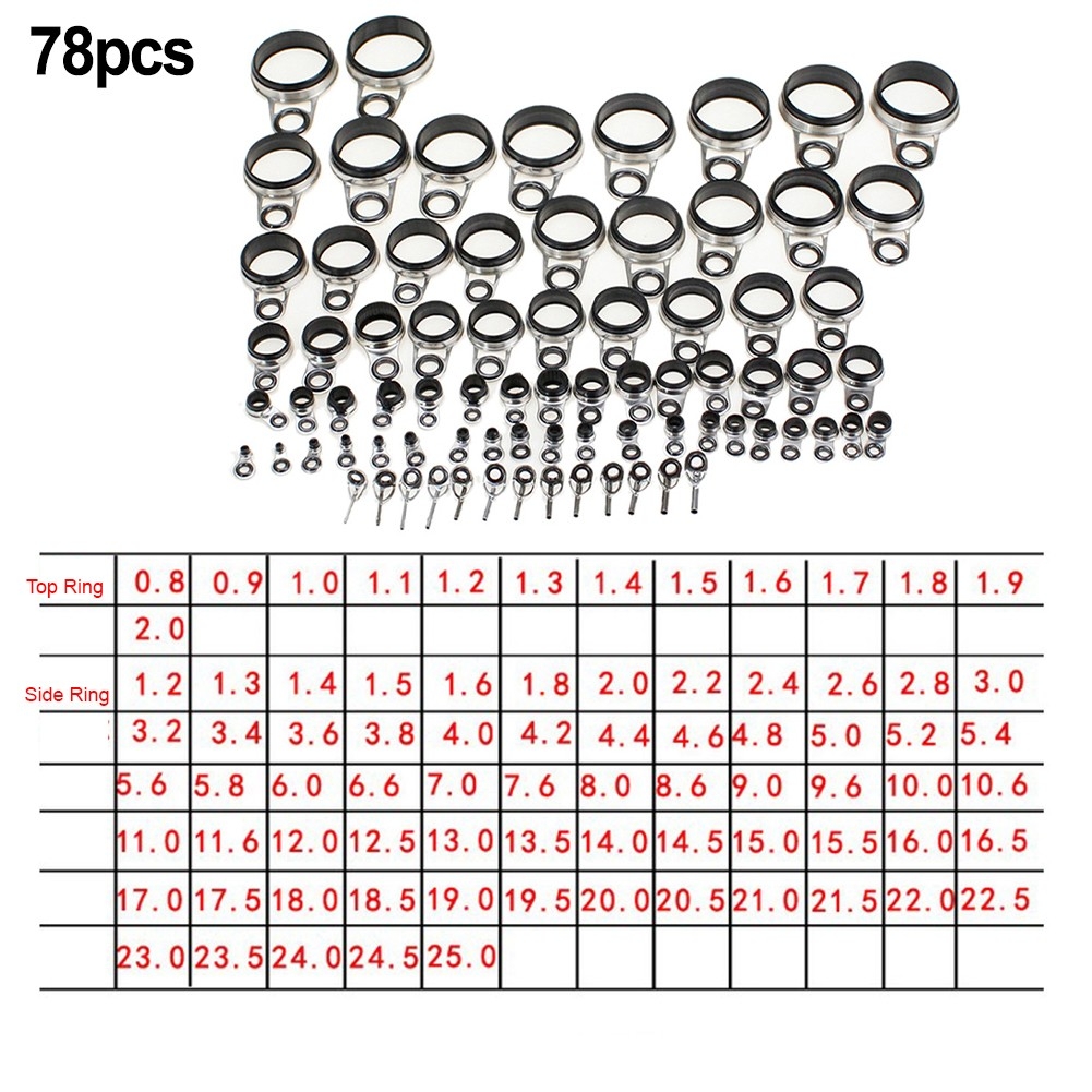 78x Fishing Rod Guide Ring Tip Telescopic Rod Eye Ring For Rock Fishing Rod DIY EBay Australia