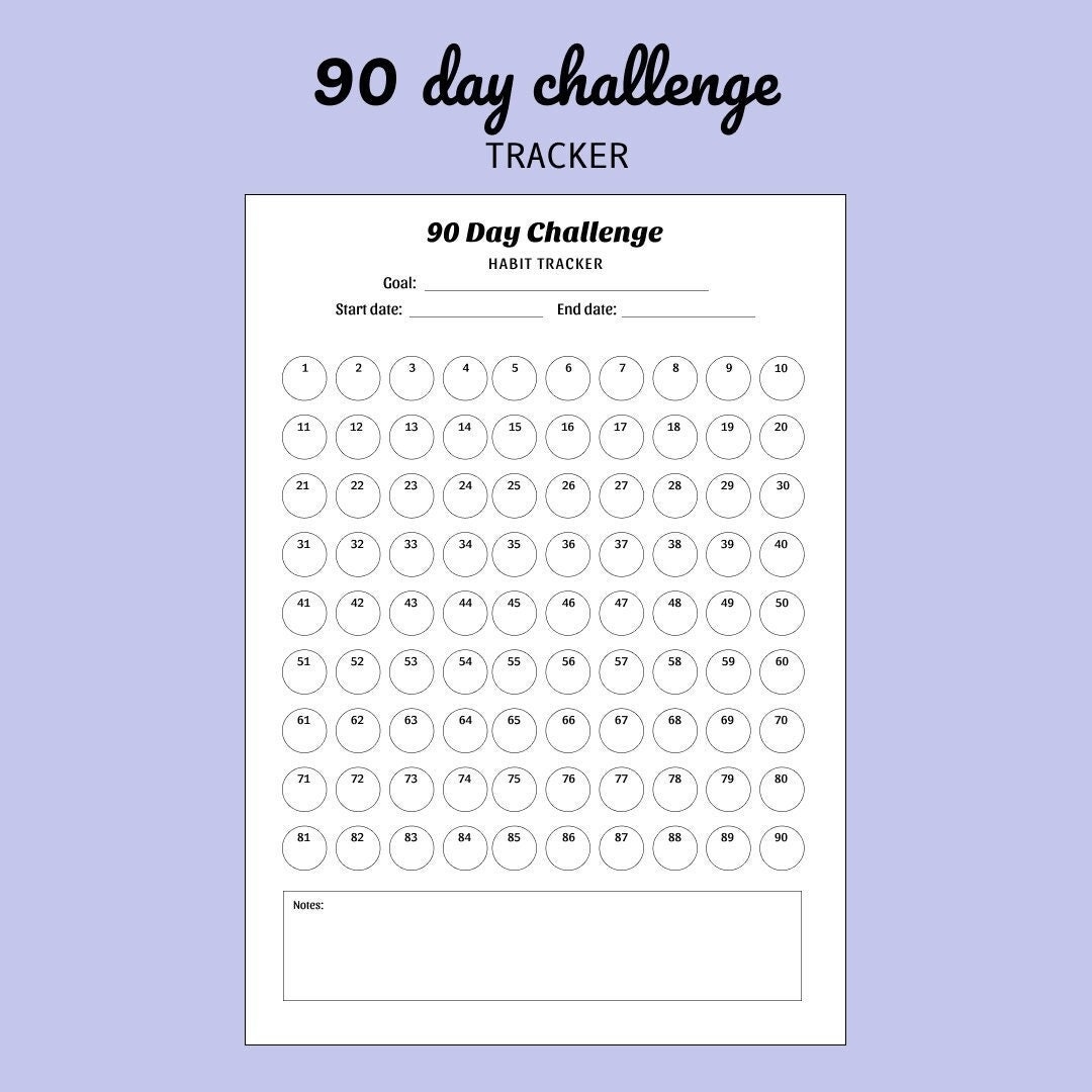 90-Day Weight Loss Challenge Chart