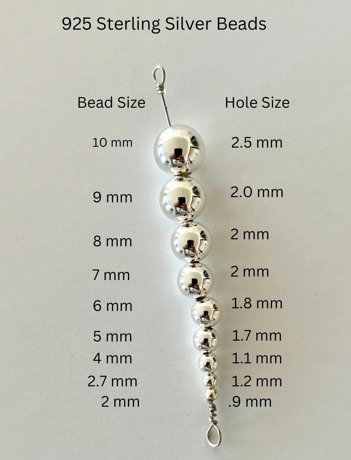 925 Sterling Silver Beads Round Seamless Wholesale Bulk Bead Made In USA 2 5mm 4mm 5mm 6mm 7mm 8mm 9mm 10mm DIY Jewelry Making Etsy