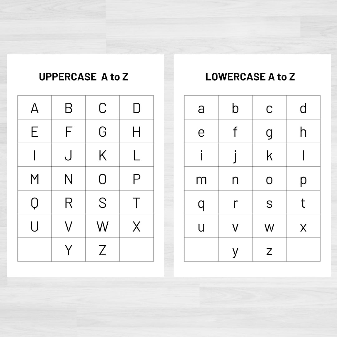 A To Z Alphabet Chart Literacy Printable For Preschool digital Download Etsy