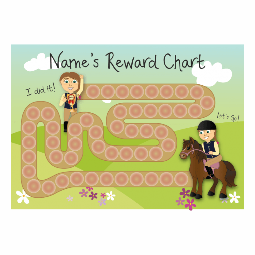 A3 Customisable Horse Race Reward Chart With Customisable Matching 25mm Stickers
