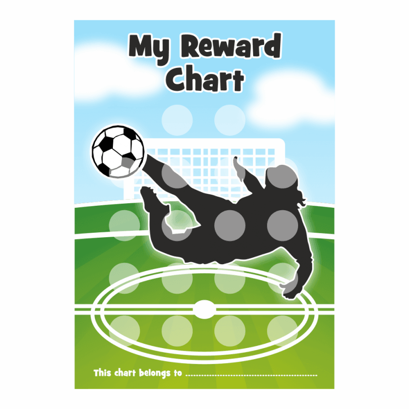 A4 Football Goal Reward Chart And 70 Matching Stickers