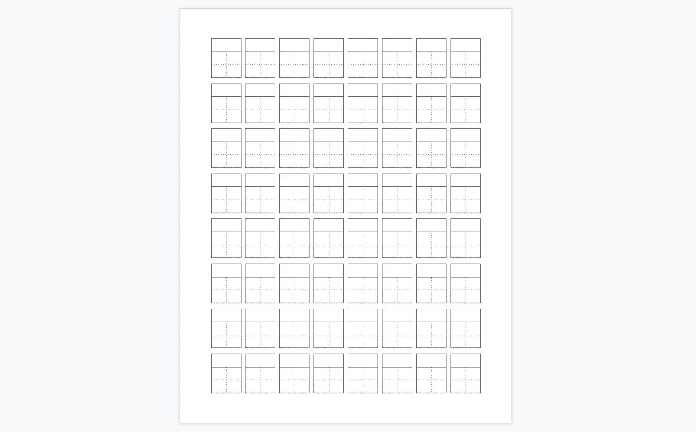 A4 Size Chinese Character Writing Practice Paper Template For Digital Download Etsy