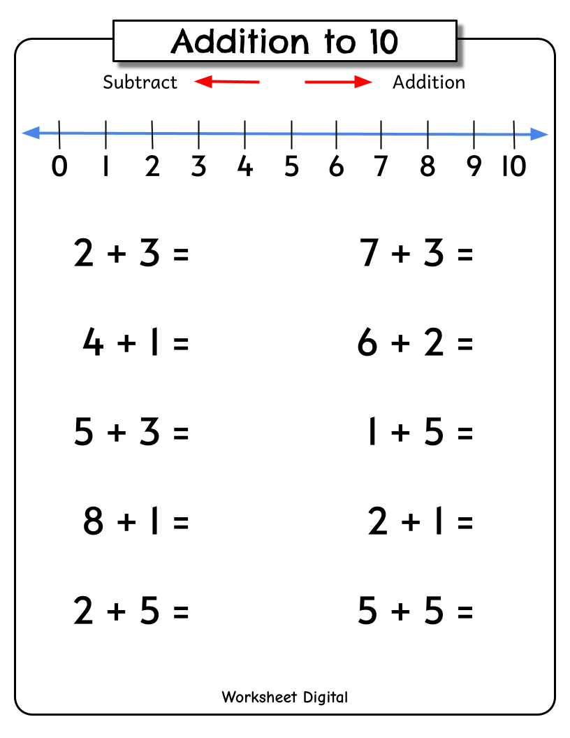 Addition Up To 10 Worksheet Digital 1 Teacher Made Resources