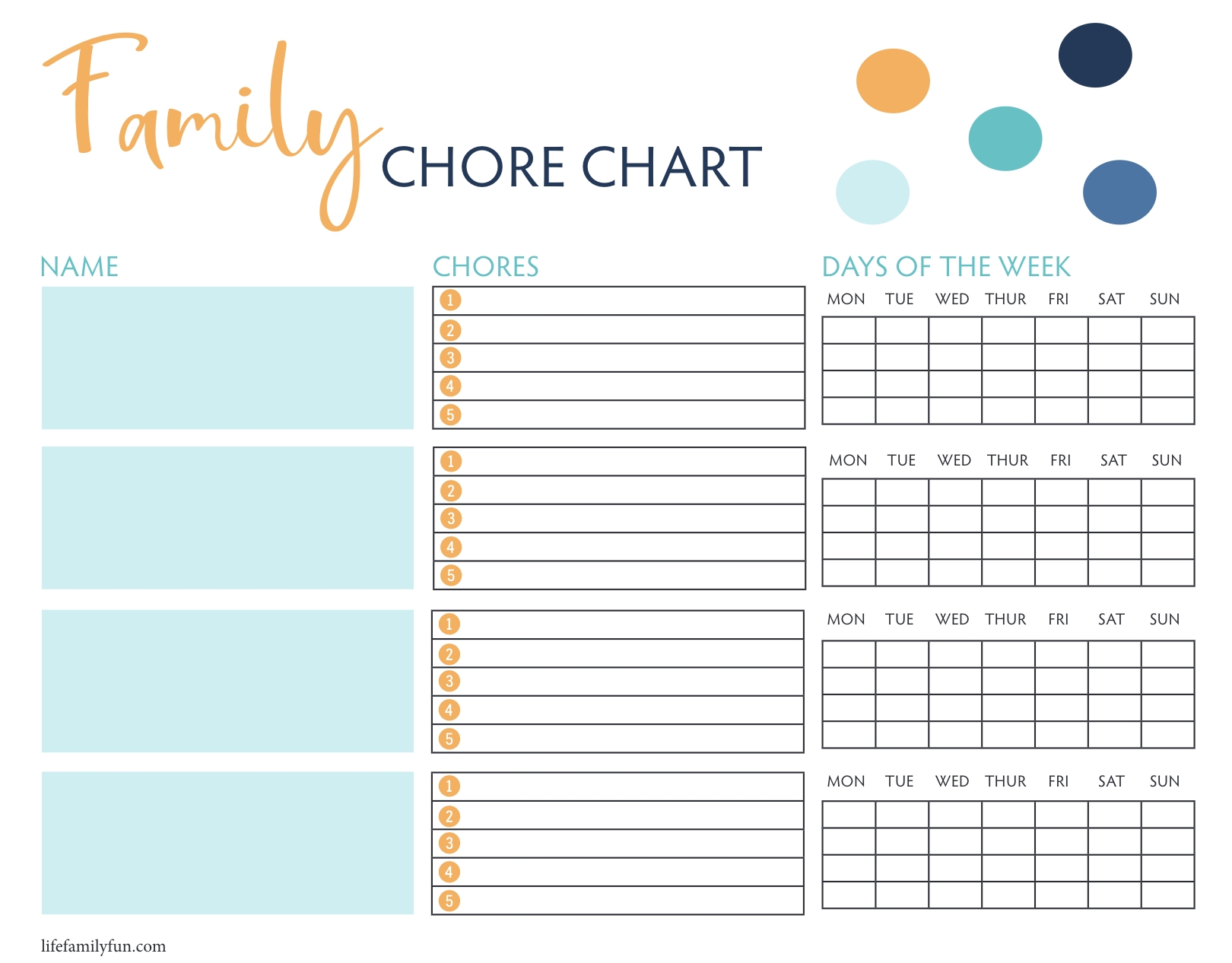 Printable Christian Chore Charts