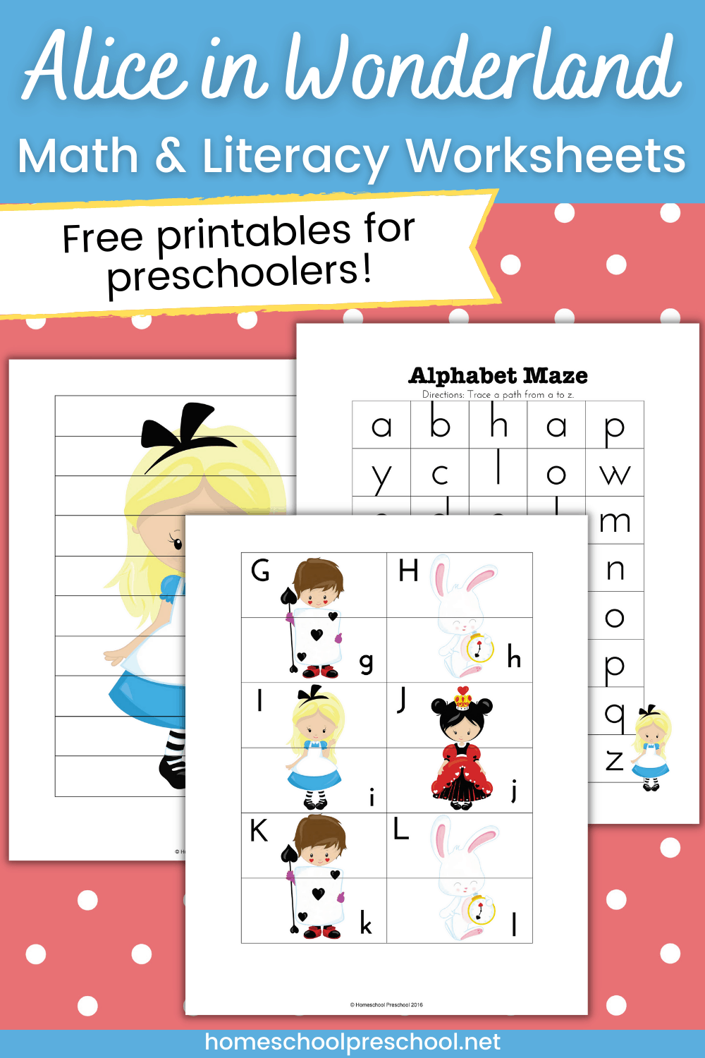 Alice In Wonderland Printables For Tots And Preschoolers Alice In Wonderland Printables For Tots And Preschoolers