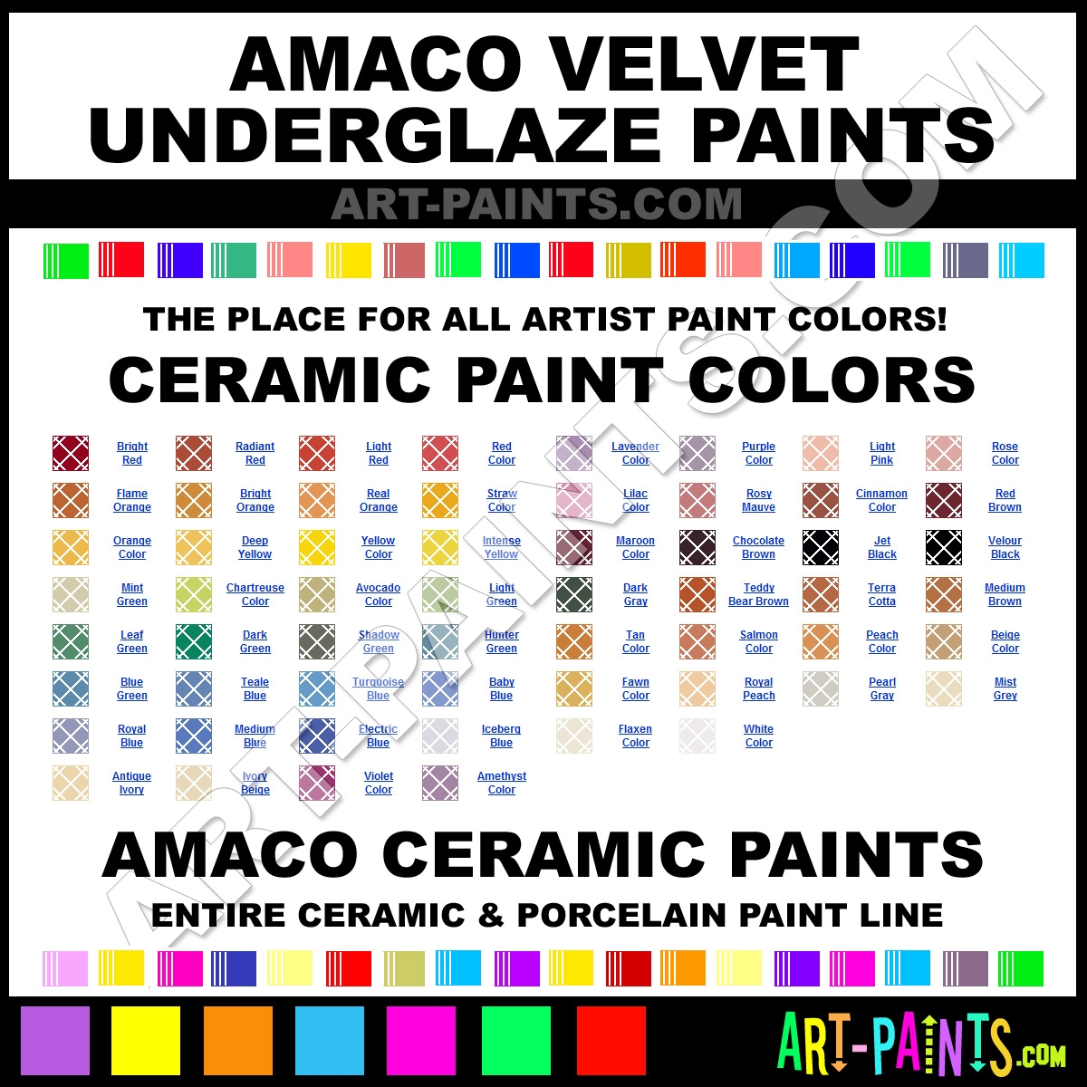 Amaco Velvet Underglaze Ceramic Porcelain Paint Colors Amaco Velvet Underglaze Paint Colors Velvet Underglaze Color Velvet Underglaze Ceramics Amaco Velvet Underglaze Paint Line Art Paints