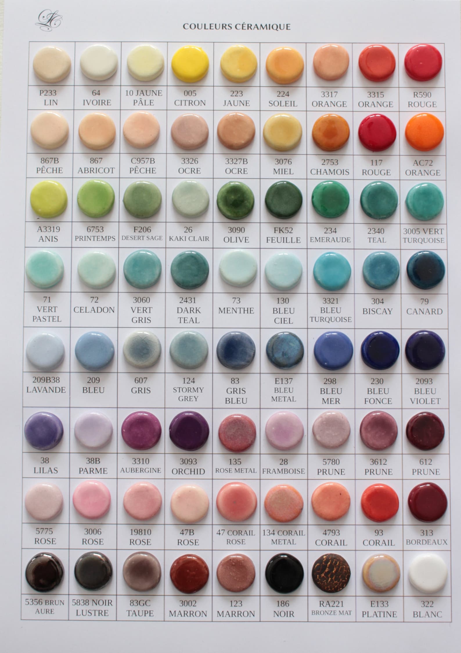 Printable Amaco Velvet Underglazes Chart