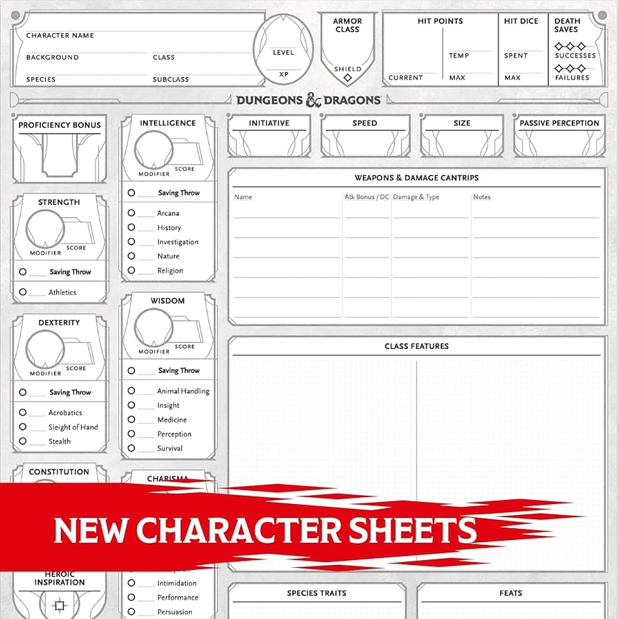 Printable Fifth Edition Dnd Character Sheet
