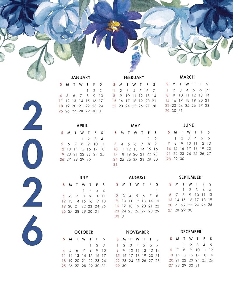 2026 Calendar At A Glance Printable