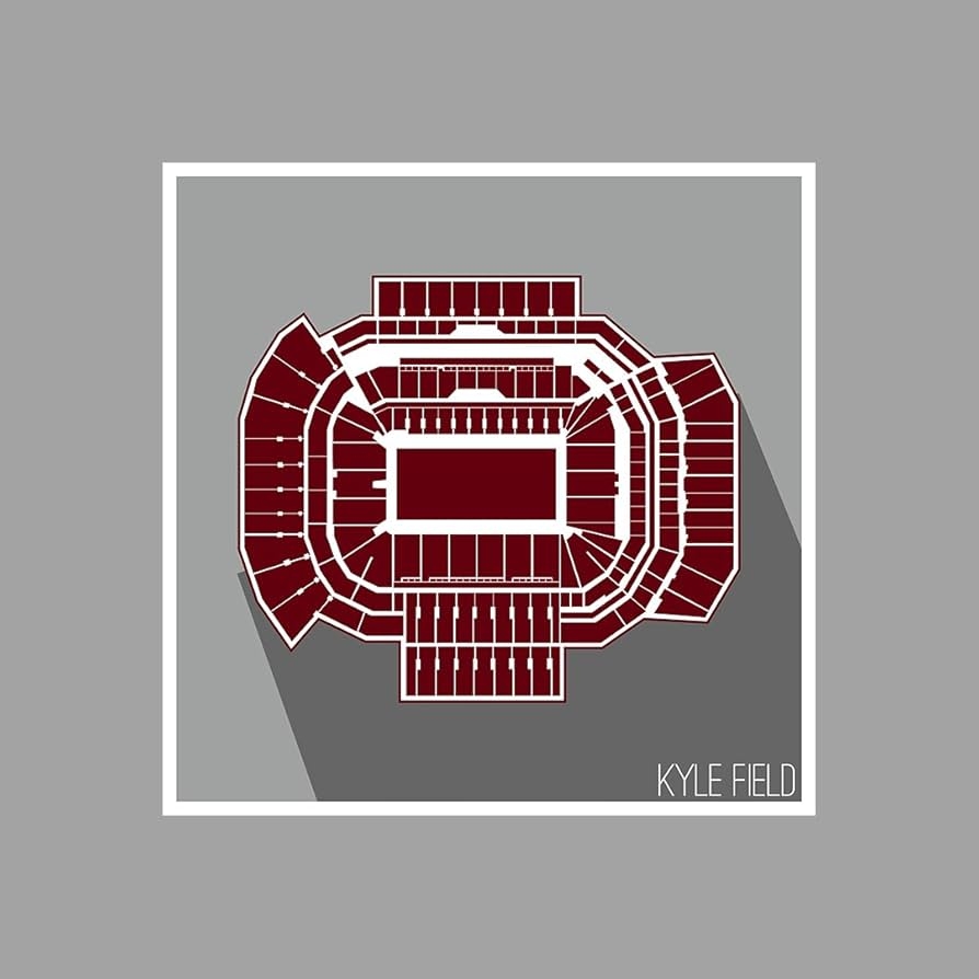Amazon Artsy Canvas Texas A M Kyle Field College Football Seating Map 12x12 Matte Poster Print Wall Art Sports Outdoors