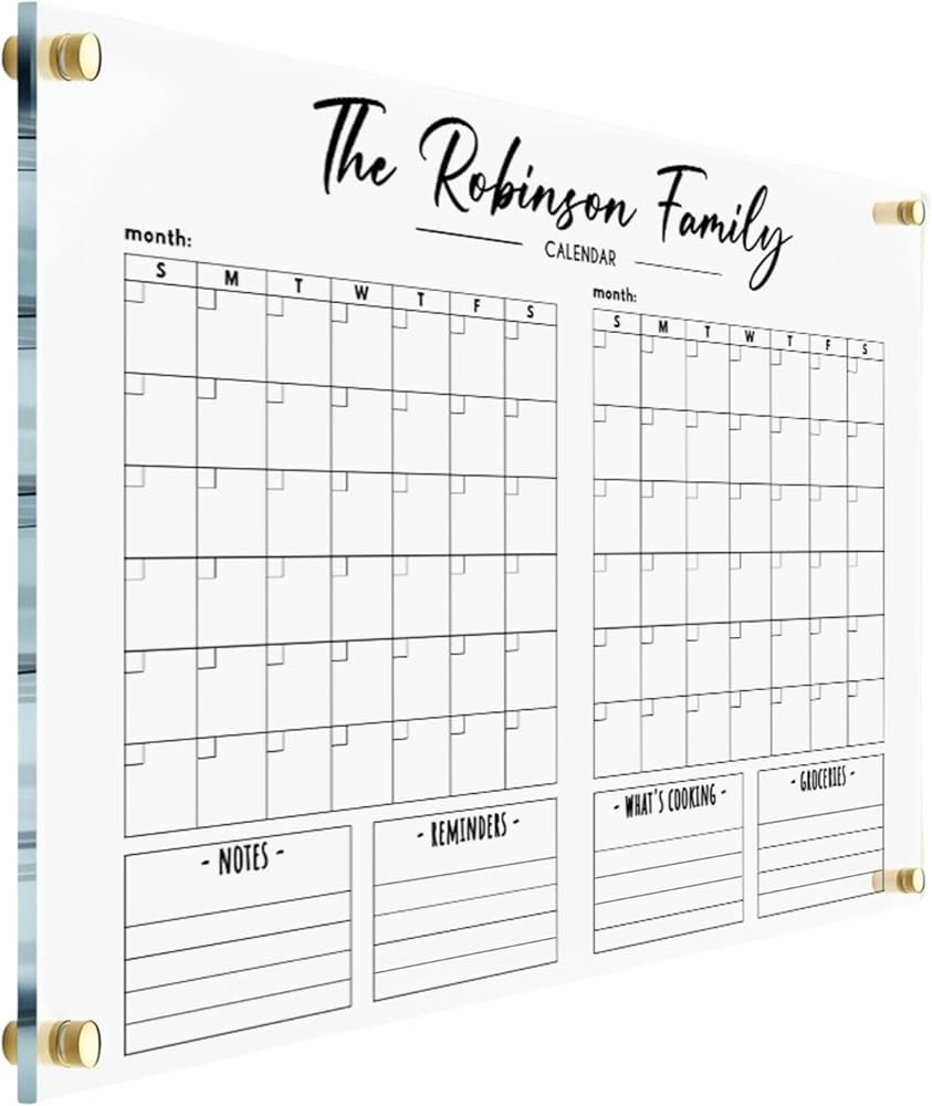Amazon DOUBLE MONTH Wall Calendar Personalized Planner 2026 Two Month Planner Family Calendar 2026 Calendar W Marker New Home Gift Housewarming Gift Office Products