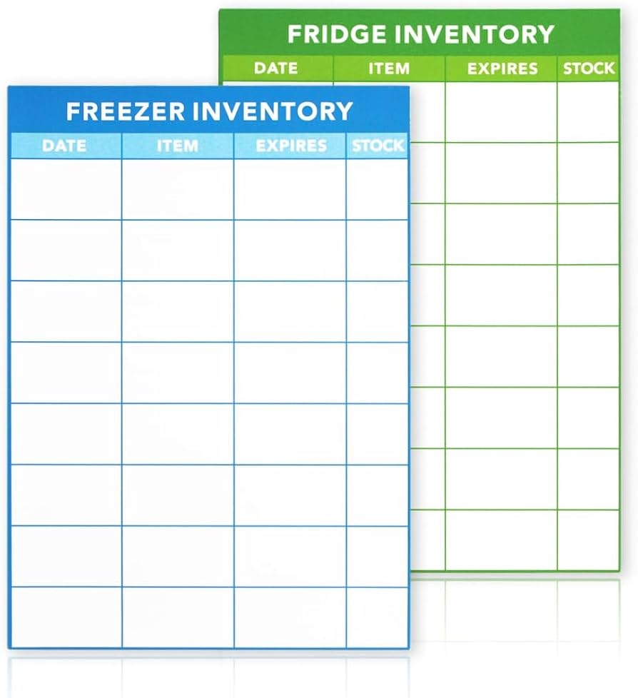Amazon Dry Erase Freezer Inventory Chart Magnetic Fridge Inventory Trackers 2 Pack Food Checklist Dry Wipe Inventory List For Freezer Fridge And Pantry Home Kitchen