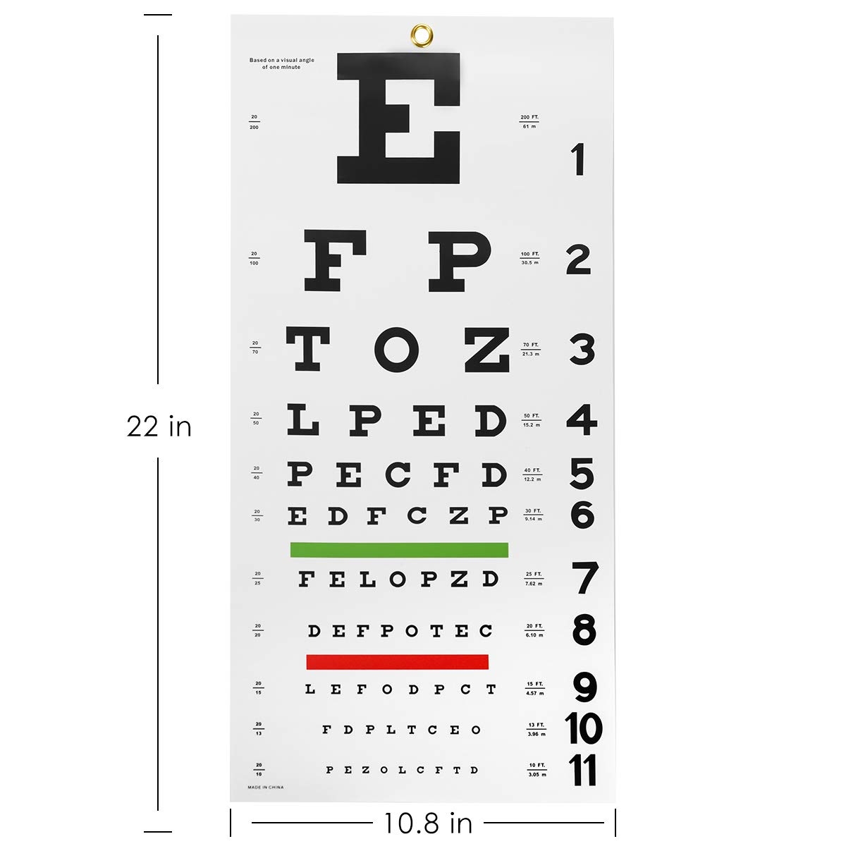 Amazon Eye Chart Snellen Eye Chart Wall Chart With Hand Pointer And Eye Occluder For Eye Medical Exams 3 Piece Set Industrial U0026 Scientific