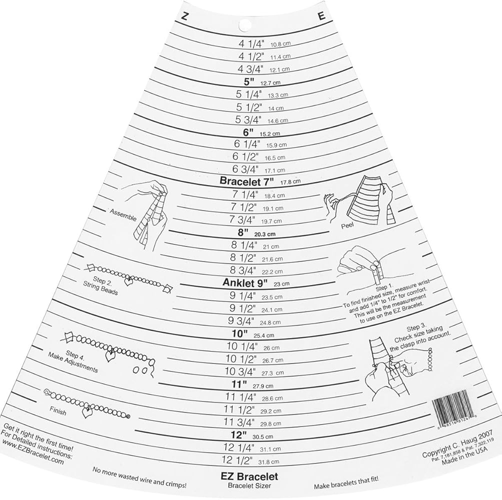 Amazon EZ Bracelet EZ Craft Accessory Bracelet Sizer Clothing Shoes Jewelry