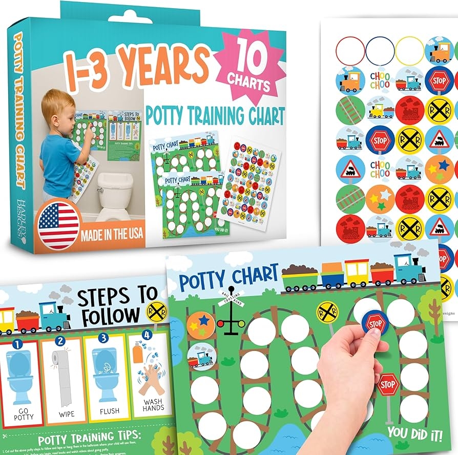 Amazon Hadley Designs Potty Training Chart For Toddlers Boys 10 Sticker Potty Chart For Toddlers Boys 8 5x11 Potty Training Sticker Charts For Toilet Success Train Toddler Reward Chart For Kids Baby