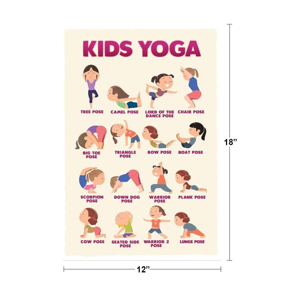Amazon Kids Yoga Poster Kid Chakra With Poses For Childrens Exercise Activities Wall Chart Cool Wall Art Print Poster 12x18 Sports Outdoors