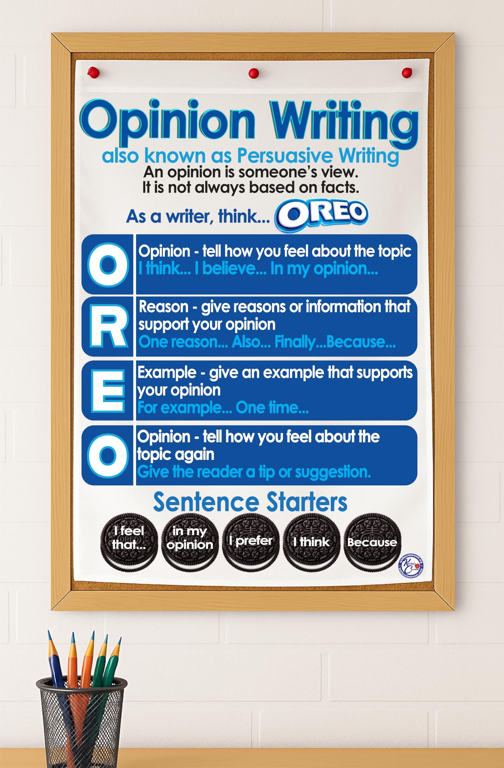 Amazon Kristie s Classroom OPINION WRITING Anchor Chart Printed On FABRIC 18 X 26 INCHES Kristie Office Products