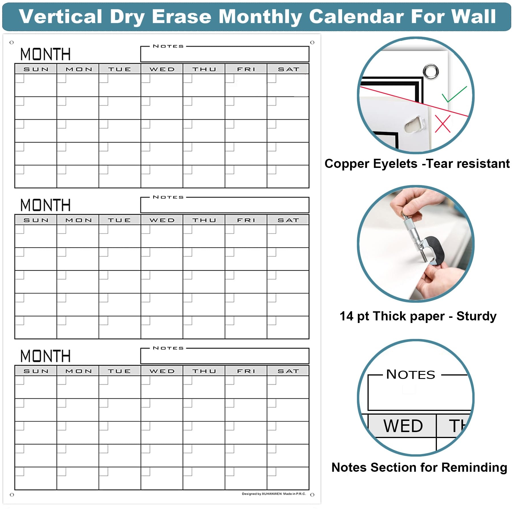 3 Month Calendar Printable