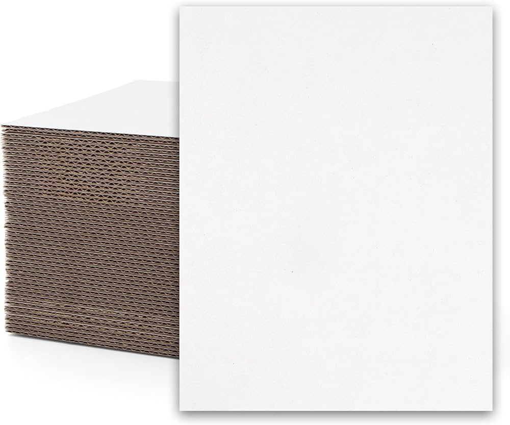 Amazon Mat Board Center 50 Pack 8 5x11 Corrugated Cardboard Sheets 1 16 Inch Thick Flat Cardboard Inserts For Mailing Packaging Shipping Card Board For Craft White On One Side Office Products