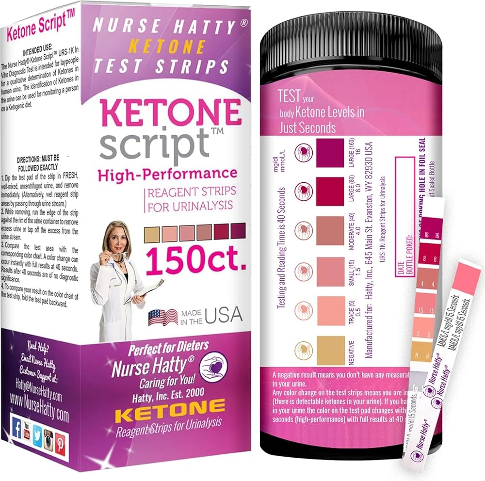 Amazon Nurse Hatty 150 The ORIGINAL PERFORMANCE TESTED USA made Ketone Test Strip W Built in Color Chart Free Keto EBook App Urine Test For Ketogenic Ketosis Low Carb Amazon Nurse Hatty 150 The ORIGINAL PERFORMANCE TESTED USA made Ketone Test Strip W Built in Color Chart Free Keto EBook App Urine Test For Ketogenic Ketosis Low Carb