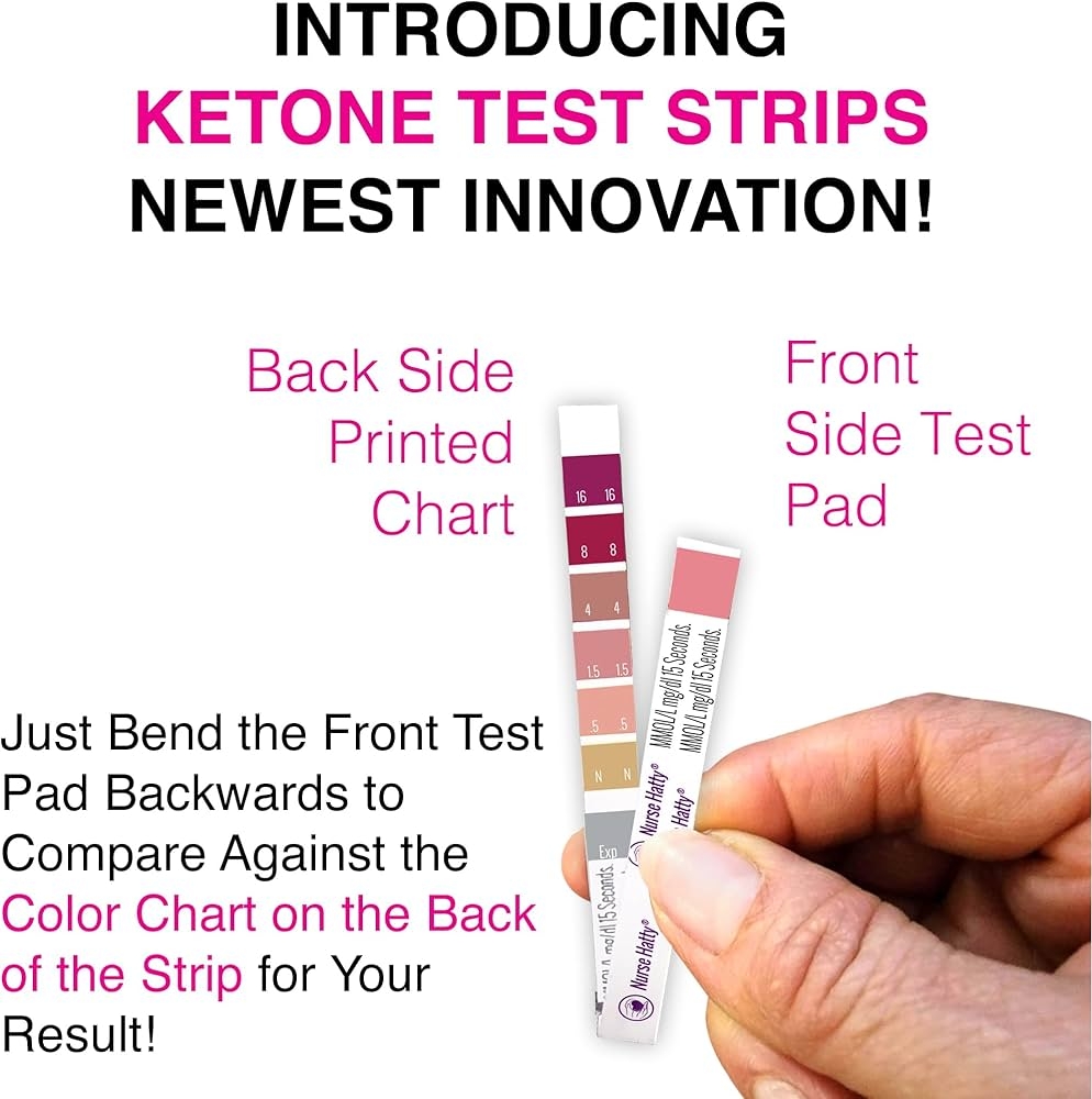 Amazon Nurse Hatty 150 The ORIGINAL PERFORMANCE TESTED USA made Ketone Test Strip W Built in Color Chart Free Keto EBook App Urine Test For Ketogenic Ketosis Low Carb
