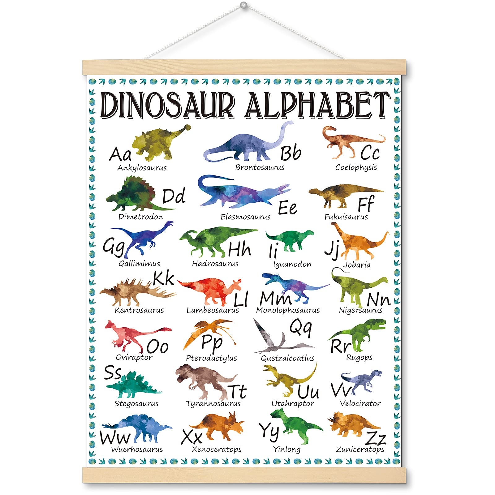 Amazon Outus Dinosaur Alphabet Chart Hanger Painting Dinosaur Room Wall Decor Dino Classroom Posters Educational Poster A To Z Names Alphabet Learning Chart For Nursery Preschool And Kindergarten Office Products