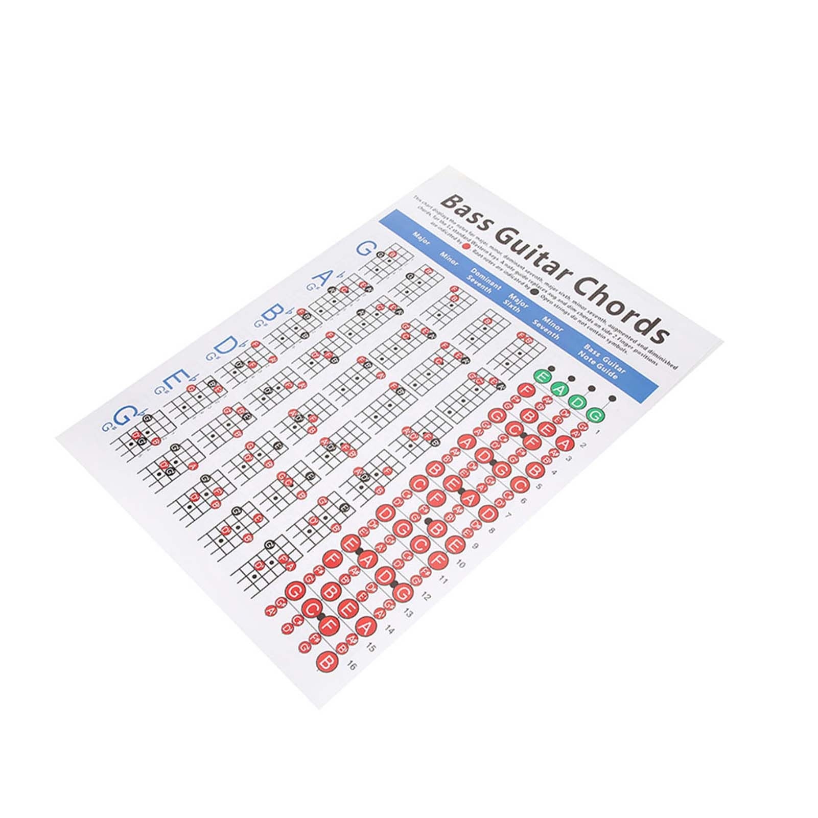 Amazon Restokki Bass Guitar Chords Chart 4 String Beginner Finger Practice Musical Instrument Accessories Musical Instruments