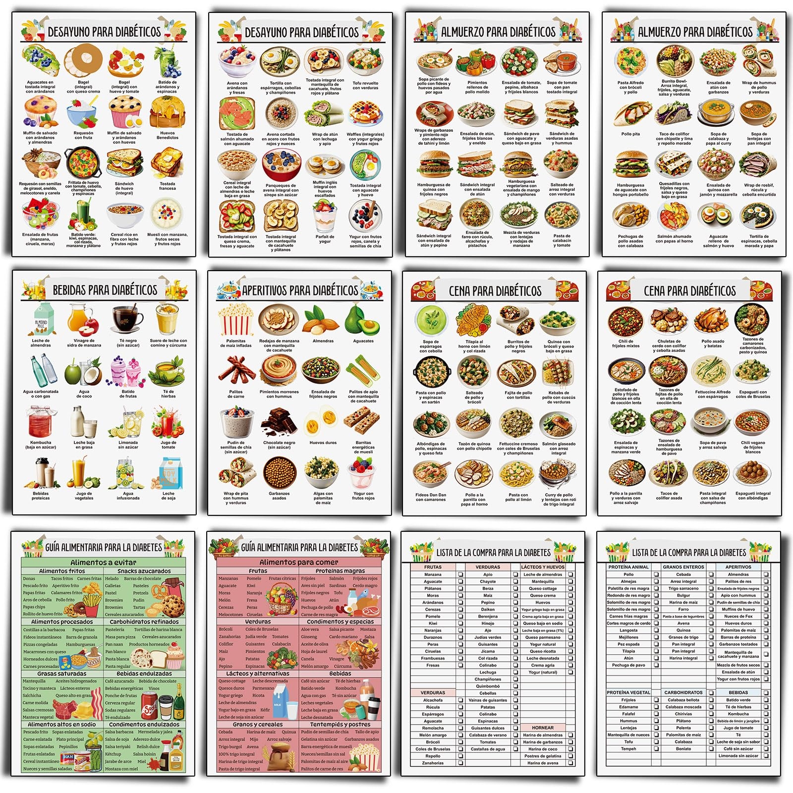 Amazon Sinload 12 Pcs Spanish Diabetes Food List Posters Spanish Diabetic Meal Chart Information Diet Plan Low Carb Foods List For Blood Sugar Control Health Household Amazon Sinload 12 Pcs Spanish Diabetes Food List Posters Spanish Diabetic Meal Chart Information Diet Plan Low Carb Foods List For Blood Sugar Control Health Household