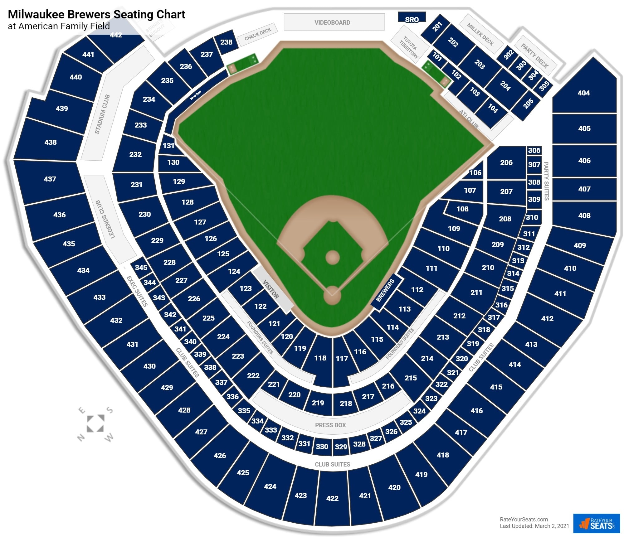 American Family Field Seating Charts RateYourSeats