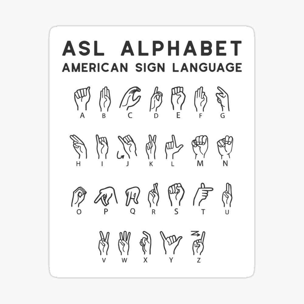 American Sign Language Alphabet Chart Art Board Print For Sale By Bantaam Redbubble American Sign Language Alphabet Chart Art Board Print For Sale By Bantaam Redbubble