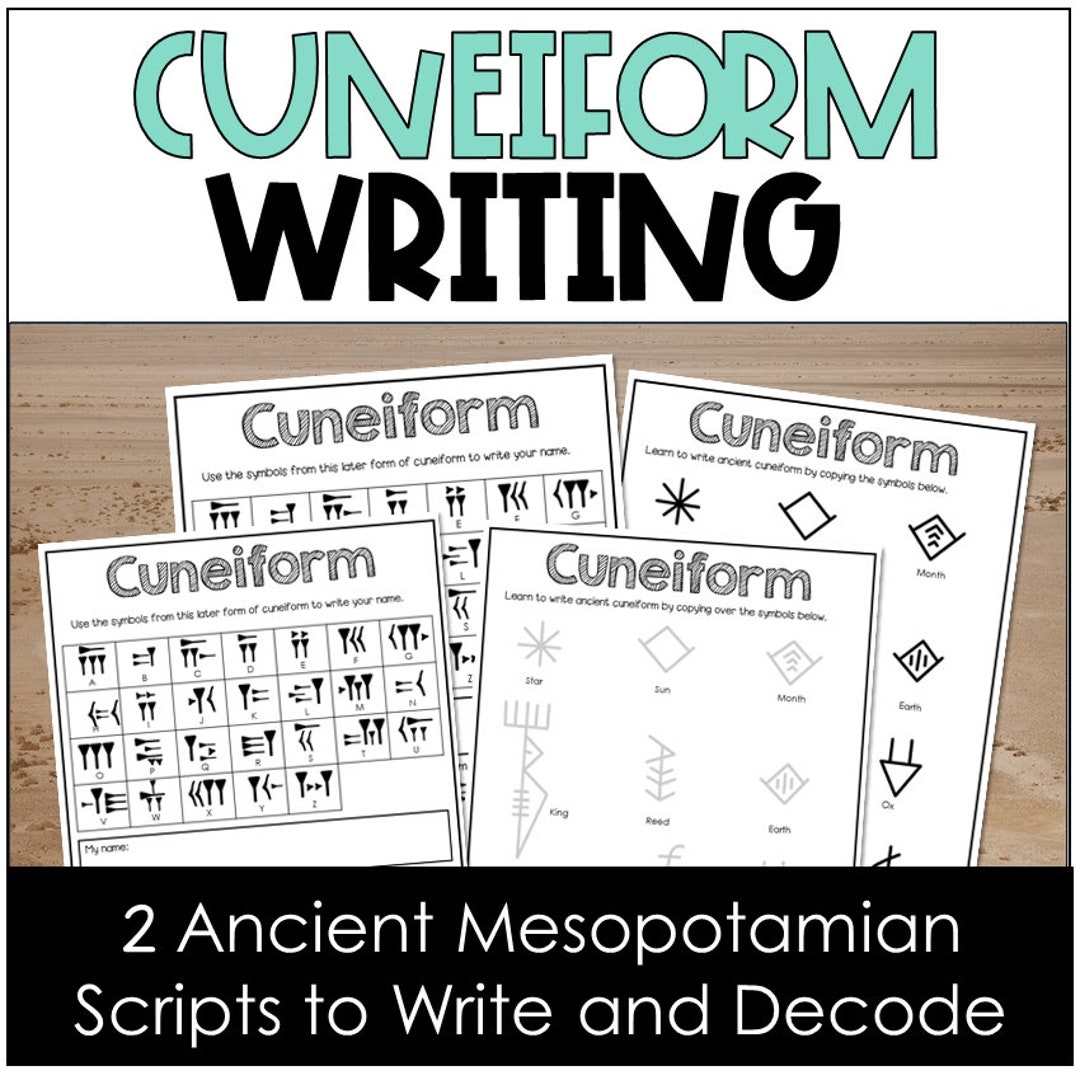 Ancient Mesopotamia Cuneiform Writing Script Activity Ancient History Sumer Homeschool Classroom Printable Etsy