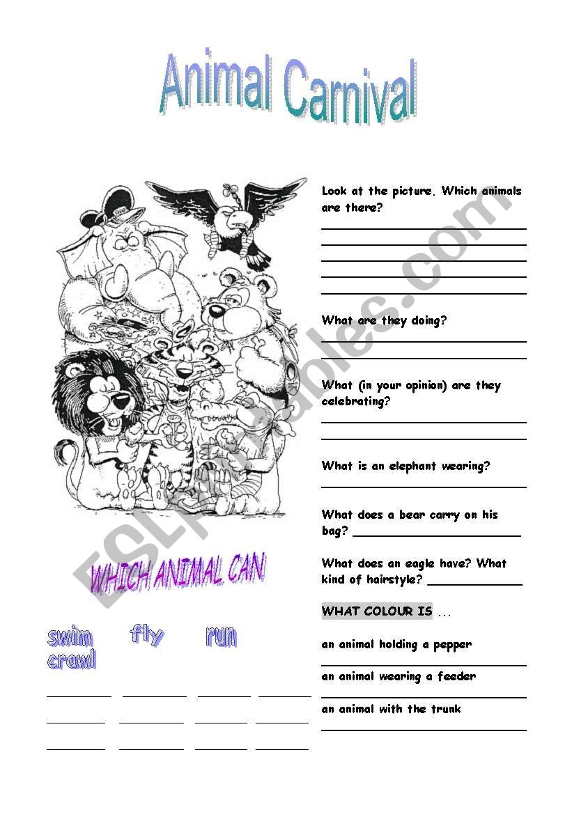 Animal Carnival ESL Worksheet By Kateg 81 Animal Carnival ESL Worksheet By Kateg 81