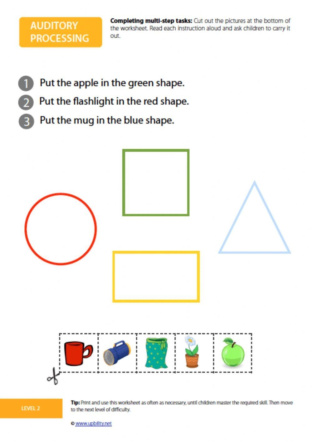 Auditory Processing Worksheet Amrithar Live Worksheets Library