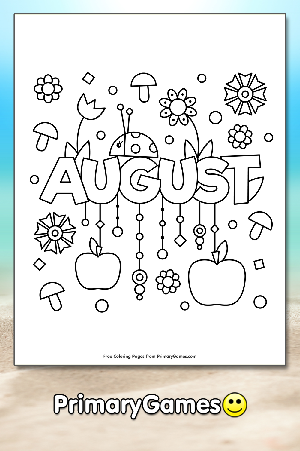 August Coloring Page FREE Printable PDF From PrimaryGames